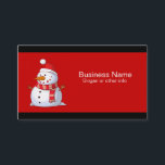 Cute Christmas Snowman Business Card<br><div class="desc">A cute Christmas snowman who is kind of chubby and jolly wearing  a striped scarf and a red christmas hat. Festive and fun.</div>