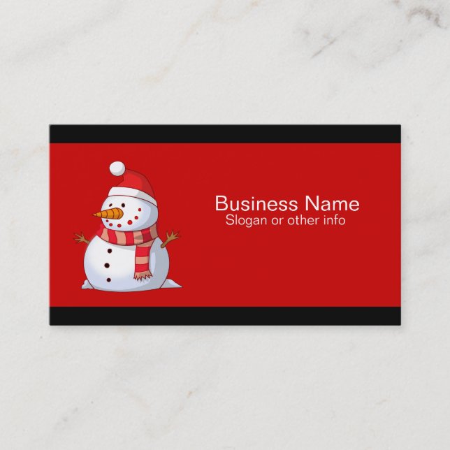 Cute Christmas Snowman Business Card (Front)