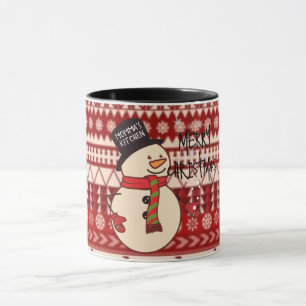 Cute Christmas Snowman Cartoon Custom Holiday Mug