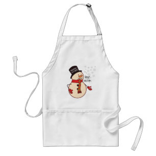 Cute Christmas Snowman Cartoon Custom Holiday Standard Apron