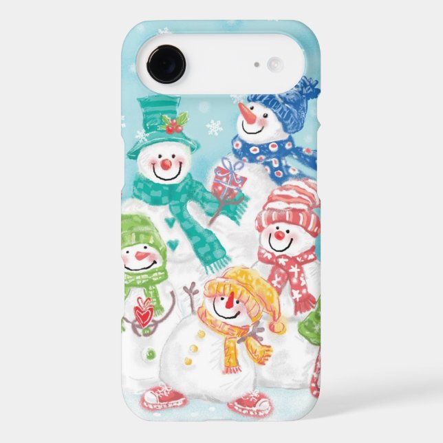 Cute Christmas Snowman Family in the Snow (Back)