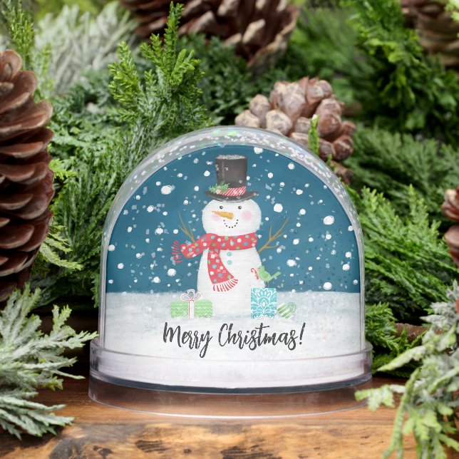 Cute Christmas snowman Family Photo Snowglobe (Winter)