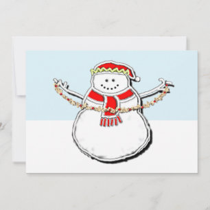 Cute Christmas Snowman Holiday Card