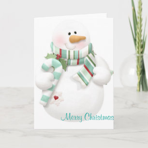 Cute Christmas Snowman Holiday Card