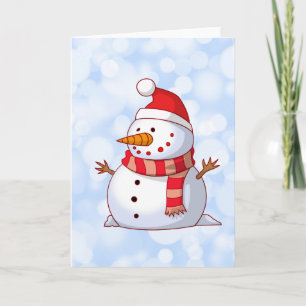 Cute Christmas Snowman Holiday Card