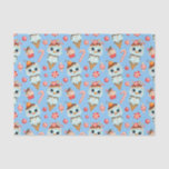 Cute Christmas Snowman Ice Cream and Candy Canes  Tissue Paper<br><div class="desc">Cute Christmas pattern</div>