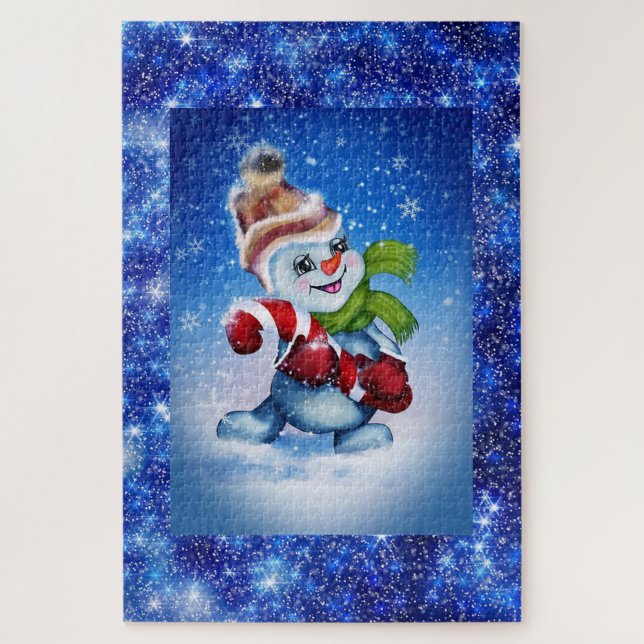 Cute Christmas Snowman Jigsaw Puzzle (Vertical)