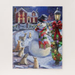Cute Christmas Snowman Jigsaw Puzzle<br><div class="desc">Puzzle
Cute Christmas Snowman
Holidays/Festive/Fun
Customisable</div>