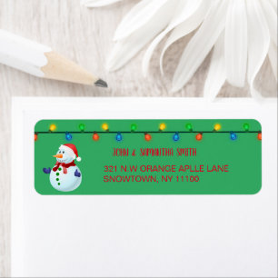 Cute Christmas Snowman Label