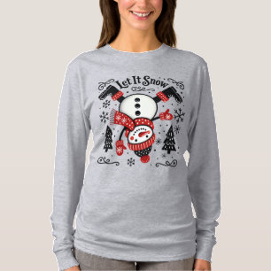 Cute Christmas Snowman Let It Snow T-Shirt