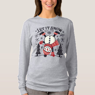 Cute Christmas Snowman Let It Snow T-Shirt