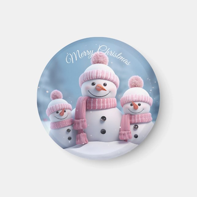 Cute Christmas Snowman Magnet (Front)