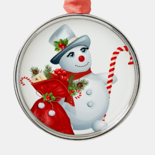 Cute Christmas Snowman Metal Tree Decoration
