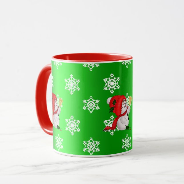 Cute Christmas Snowman Mug (Front Left)