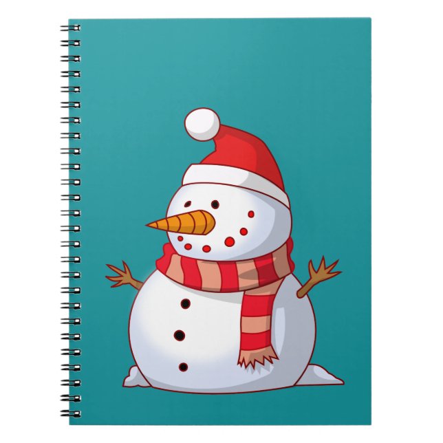 Cute Christmas Snowman Notebook (Front)