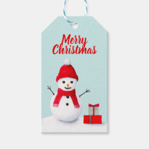 Cute christmas snowman pastel watercolor trendy gi gift tags