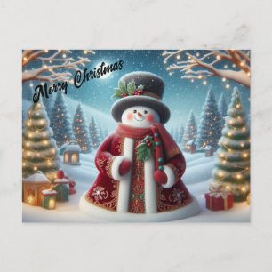 Cute Christmas Snowman Postcard