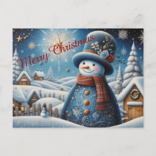 Cute Christmas Snowman Postcard