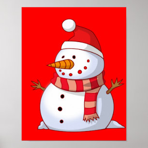 Cute Christmas Snowman Poster