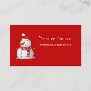Cute Christmas Snowman Professional Business Card