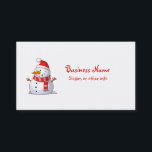 Cute Christmas Snowman professional Business Card<br><div class="desc">A cute Christmas snowman who is kind of chubby and jolly wearing  a striped scarf and a red christmas hat. Festive and fun.</div>
