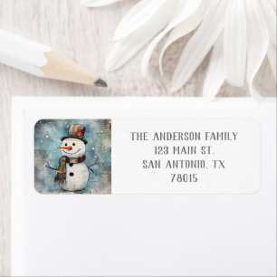 Cute Christmas Snowman Return Address
