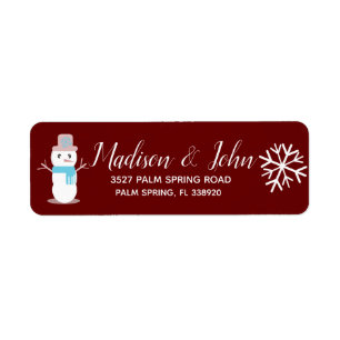 Cute Christmas Snowman Snowflake Address