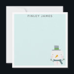 Cute Christmas Snowman Teal Mint Personalised Card<br><div class="desc">Cute Christmas themed stationery with an adorable festive snowman illustration,  personalised with your name.</div>