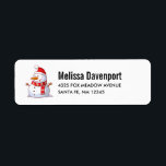 Cute Christmas Snowman with Red Hat & Scarf<br><div class="desc">A cute Christmas snowman who is kind of chubby and jolly wearing  a striped scarf and a red christmas hat. Festive and fun.</div>