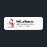 Cute Christmas Snowman with Red Hat & Scarf<br><div class="desc">A cute Christmas snowman who is kind of chubby and jolly wearing  a striped scarf and a red christmas hat. Festive and fun.</div>