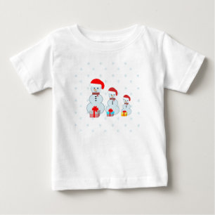 Cute Christmas Snowmen Baby T-Shirt