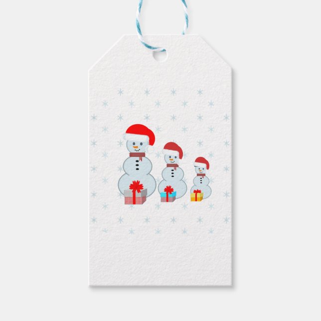 Cute Christmas Snowmen Gift Tags (Front)
