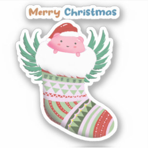 Cute Christmas sock sticker