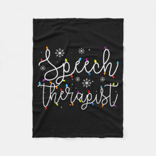 Cute Christmas Speech Therast X-mas Light Festive  Fleece Blanket