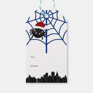 Cute Christmas Spider Personalised Gift Tag