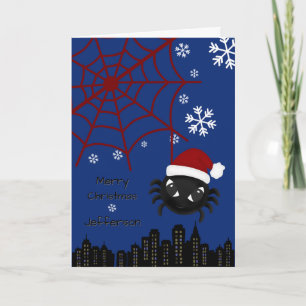 Cute Christmas Spider Personalised Holiday Card