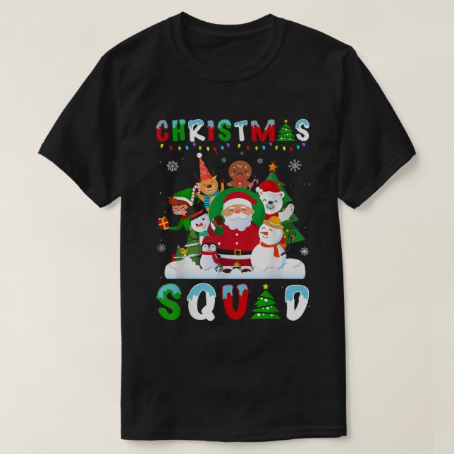 Cute Christmas Squad Holiday Design T-Shirt (Design Front)