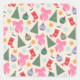 Cute Christmas Square Sticker