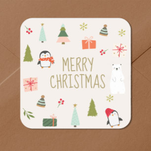 Cute Christmas   Square Sticker
