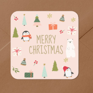 Cute Christmas Square Sticker