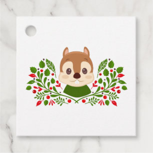 Cute Christmas Squirrel Favour Tags