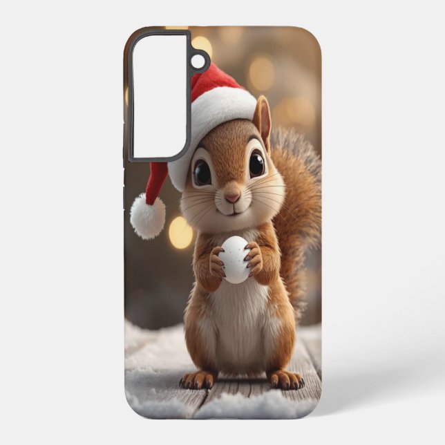 Cute Christmas Squirrel Galaxy S22 Plus Case (Back)