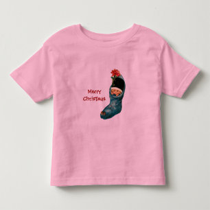 Cute Christmas Stocking ,Little Child,Pink Blue Toddler T-Shirt