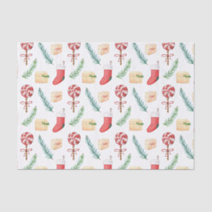 Cute Christmas Stockings and Candy Cane Tissue Paper