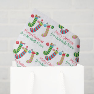 Cute Christmas Stockings Custom Holiday Party Tissue Paper