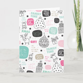 Cute christmas sweet doodle card