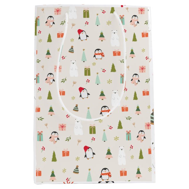Cute Christmas Symbols  Medium Gift Bag (Front)