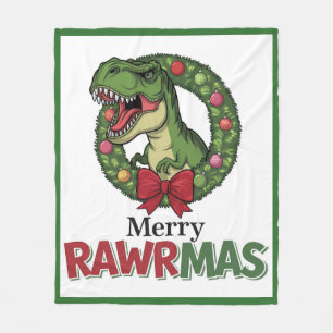 Cute Christmas T-Rex Dinosaur Kids Blanket