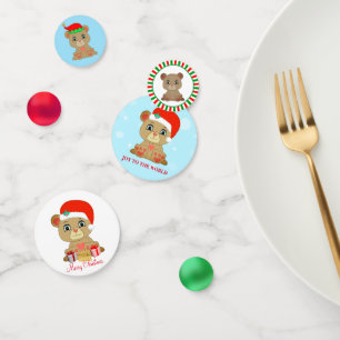 Cute Christmas Teddy Bear Confetti