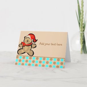 Cute Christmas Teddy Bear Holiday Card